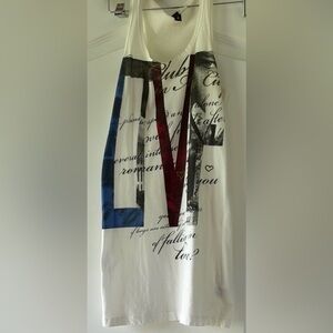 Divided LTVF Graphic Racerback Tank Size 4 Bold Typography Top